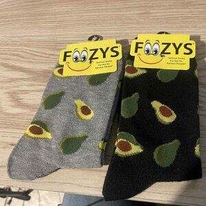 FOOZYS TWO PAIR OF AVOCADO‎ TROUSER SOCKS BLACK/GRAY